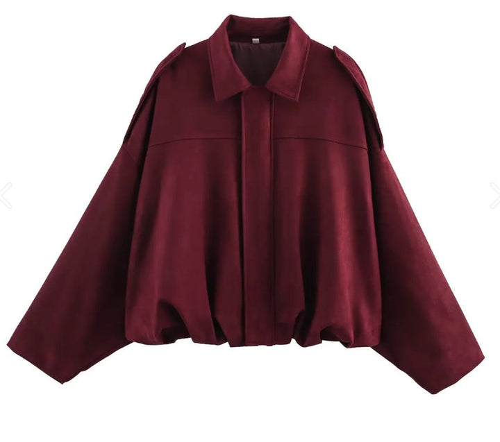 Damen lässige Bomberjacke mit drei-dimensionalem Effekt und hohem Kragen W&W Mode
