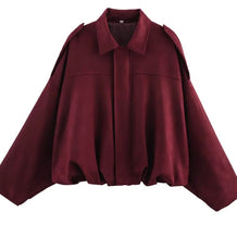 Damen lässige Bomberjacke mit drei-dimensionalem Effekt und hohem Kragen WW