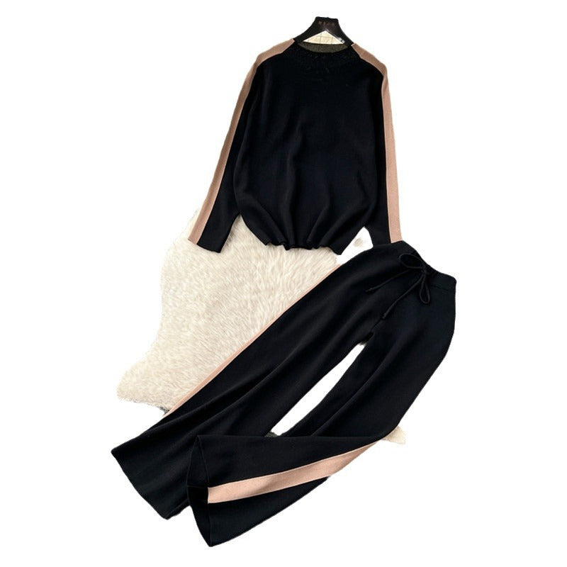 Damen sportliches Lounge-Set mit kontrastierenden Seiteneinsätzen WW