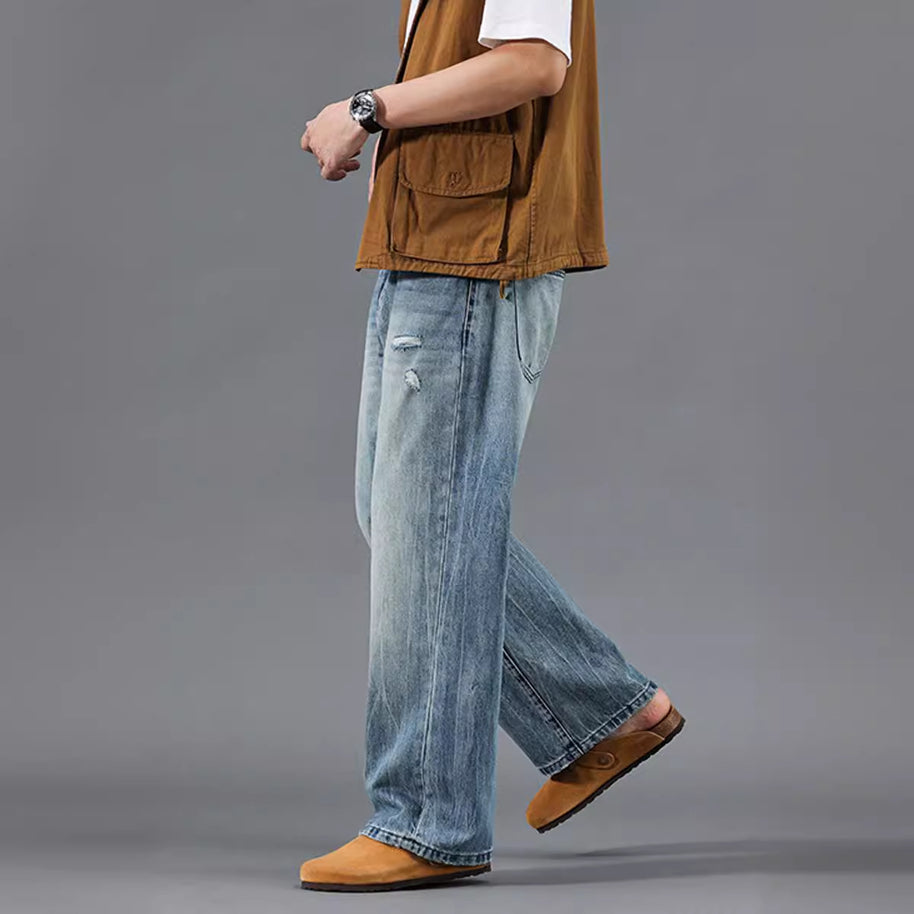 Herren entspannte Jeans im modernen Destroyed-Look WW