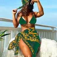 Damen sarong mit elegantem Goldmuster und transparentem Stoff WW