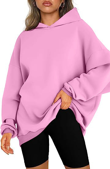 Damen oversized Kapuzenpullover mit seitlichen Schlitzen W&W Mode