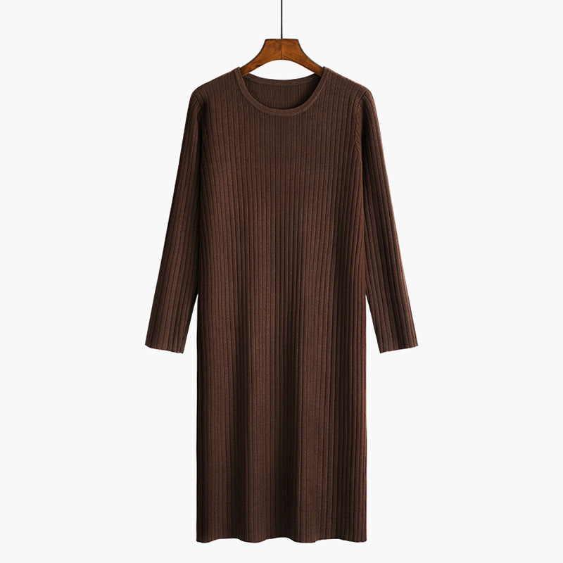 Damen Strickkleid mit feiner Rippenstruktur WW