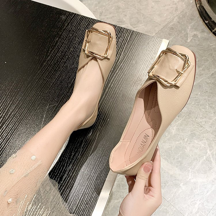 Damen Ballerinas mit dekorativer Schnalle und luxuriösem Innenfutter W&W Mode