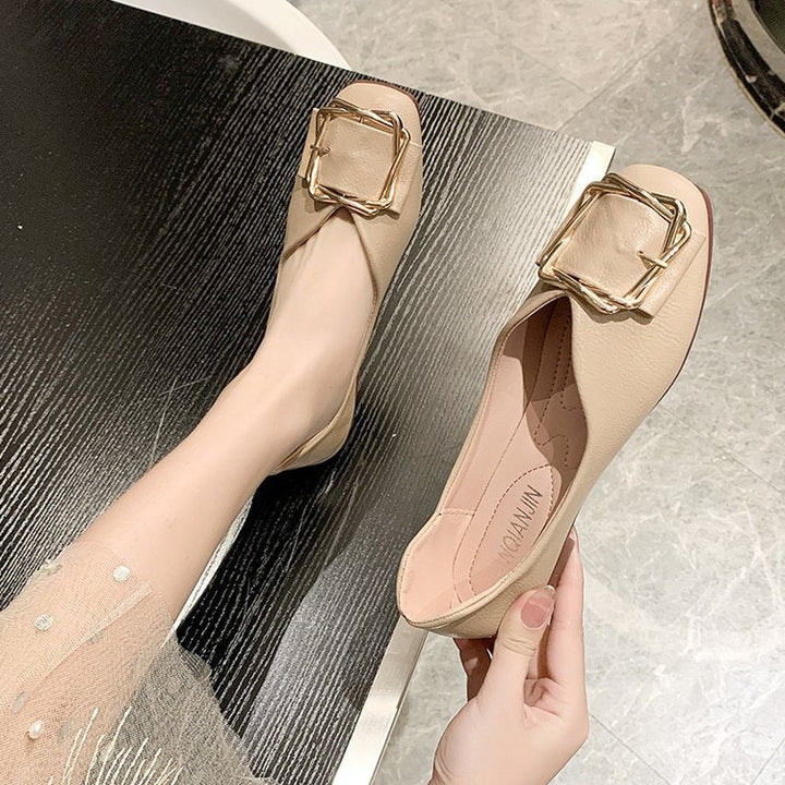 Damen Ballerinas mit dekorativer Schnalle und luxuriösem Innenfutter W&W Mode