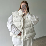 Damen Steppweste mit modischem Kragen und praktischen Taschen WW