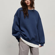Damen Oversized Sweatshirt mit dropped Shoulder und weichem Fleece-Waren WW