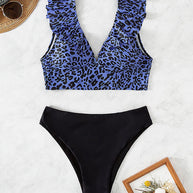 Damen Rüschentop mit Leopardenmuster WW