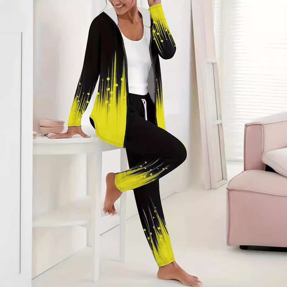 Damen Sportlicher Freizeitanzug mit moderne Farbverlauf-Details WW