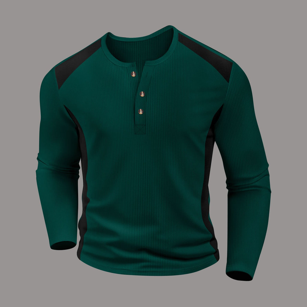 Herren Longsleeve-Shirt mit Knopfleiste und sportlichen Akzenten WW
