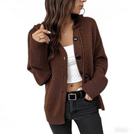 Damen Strickjacke mit attraktiven Struktur-Details und Knopfverschluss WW