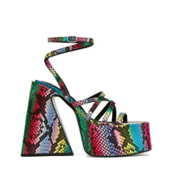 Damen Strappy High-Platform Sandalen mit geometrischem Absatz WW