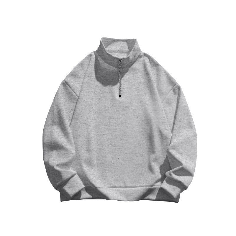 Damen Sportlicher Stehkragen Pullover mit Reißverschluss WW