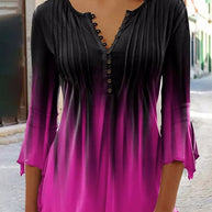 Damen Bluse mit Ombre-Effekt und Knopfleiste WW
