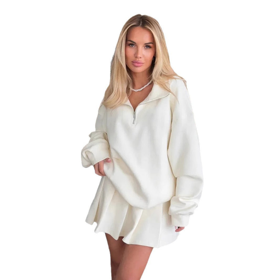 Damen sportlicher Pullover mit Reißverschluss WW