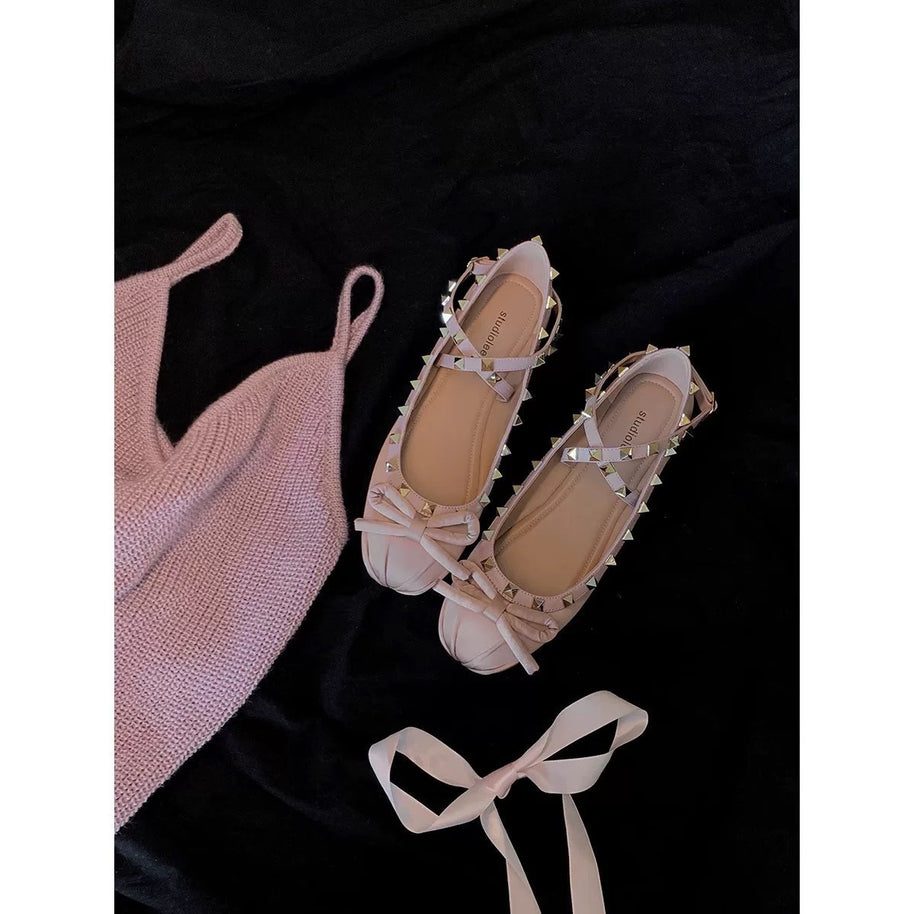 Damen Ballerinas mit modischen Riemchen und verspielten Schleifenakzenten WW