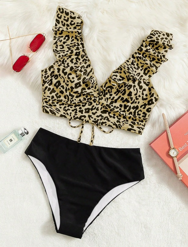 Damen Rüschentop mit Leopardenmuster WW