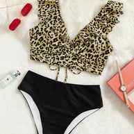 Damen Rüschentop mit Leopardenmuster WW