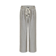 Damen Bequeme Strandhose mit lässigem Streifenmuster und geflochtenem Bund WW