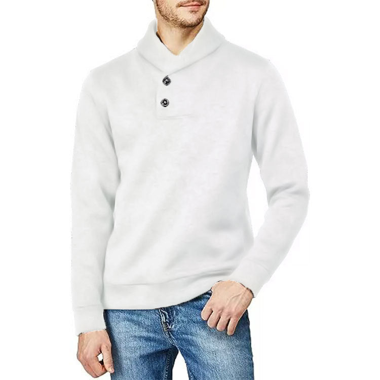 Herren Pullover mit Stehkragen und Knopfdetail WW