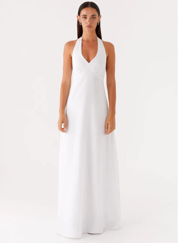 Damen Maxikleid mit elegantem Halterneck-Design und figurformendem Schnitt WW