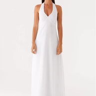 Damen Maxikleid mit elegantem Halterneck-Design und figurformendem Schnitt WW