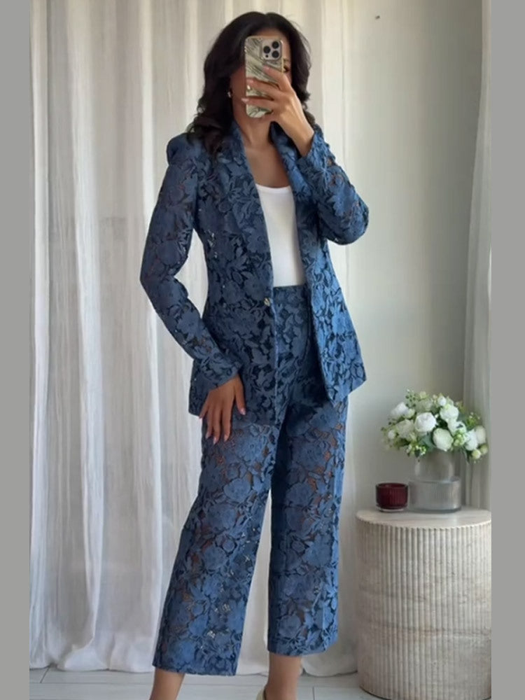 Damen Spitzenanzug Set WW