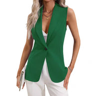 Damen ärmellose Blazerjacke mit elegantem Schnitt und taillierter Silhouette WW