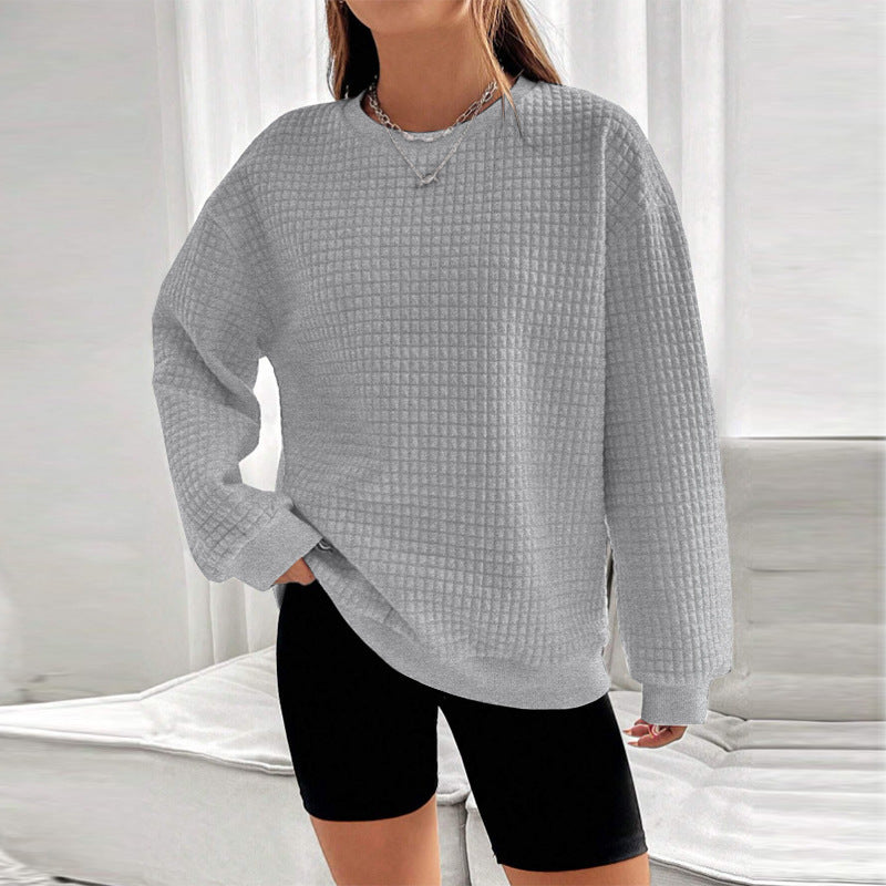 Damen bequemer Oversized Pullover mit strukturiertem Design WW