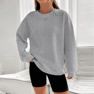 Damen bequemer Oversized Pullover mit strukturiertem Design WW