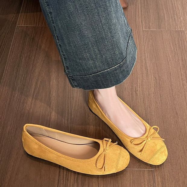 Damen Ballerinas mit verspielt eleganter Schleifenverzierung WW