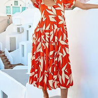 Damen Maxikleid mit Rüschendesign und floralem Muster WW