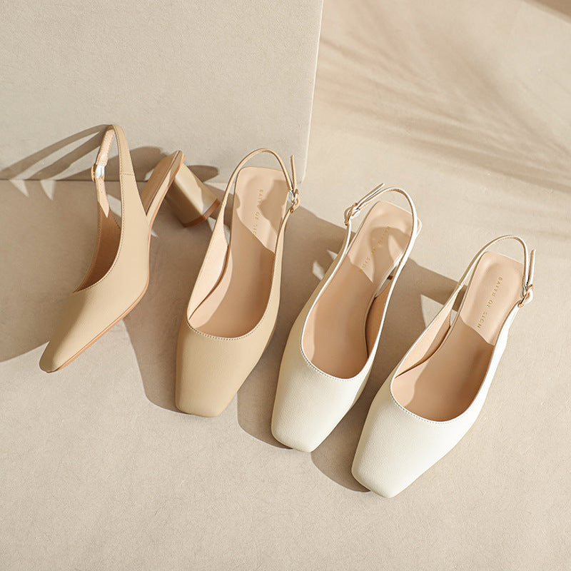 Damen Slingback Blockabsatz Pumps WW