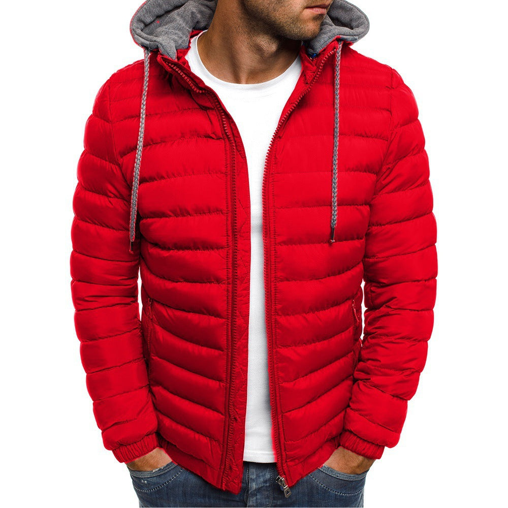 Herren Leichte Steppjacke mit abnehmbarer Kapuze und weichem Innenfutter WW