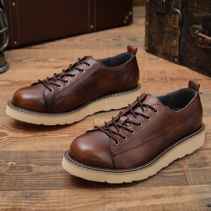 Herren Schnürschuhe aus hochwertigem Leder mit rutschfester Sohle und atmungsaktivem Innenfutter WW