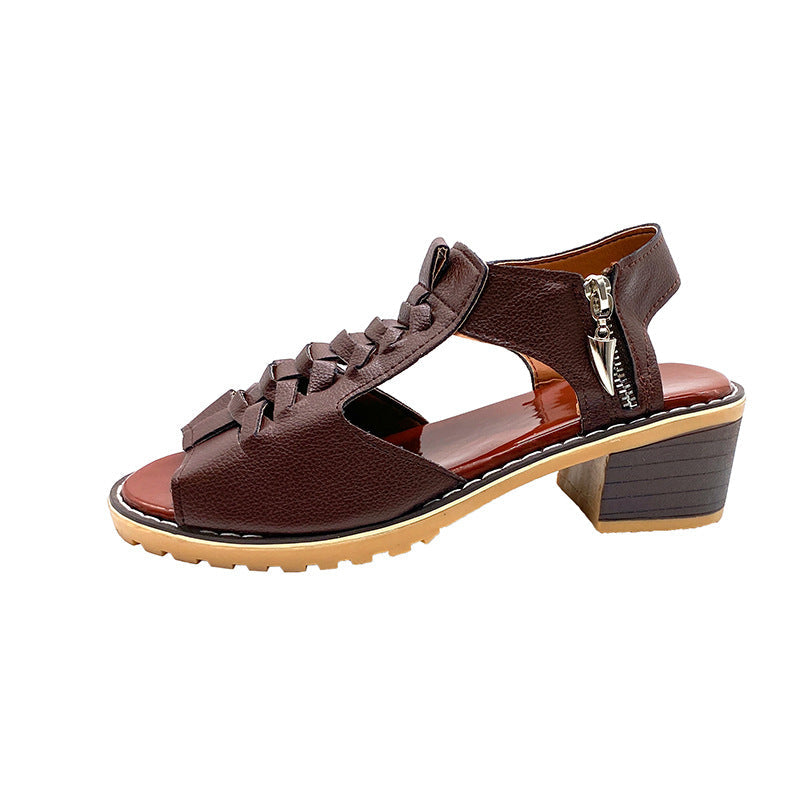 W&W Mode - Orthopädische Sandalen mit Absatz | Bequeme Sandalen für Damen mit Spitzendesign