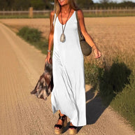 Damen Maxikleid mit eleganter V-Form und qualitativ hochwertigem Obermaterial WW