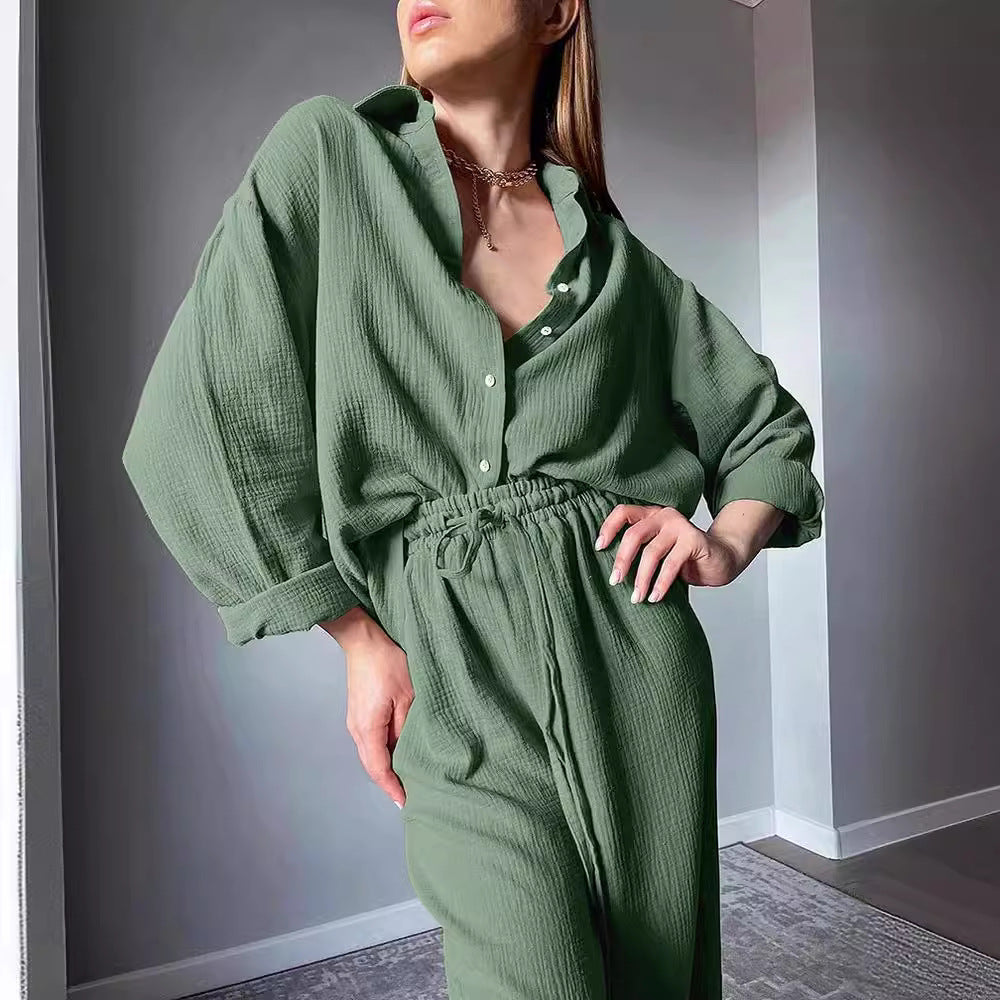 Damen Relaxed Fit Strukturierter Koordinierter Satz WW