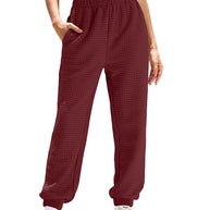 Damen lockere Waffelstruktur Jogginghose WW