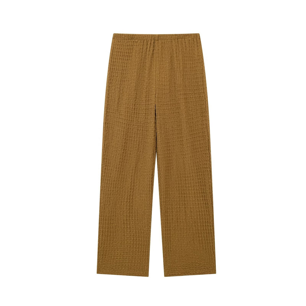 WWMODE | Sommer Slim Fit Dünne Textur Offene Rücken Halter Neck Top Lange Hosen Freizeit Anzug