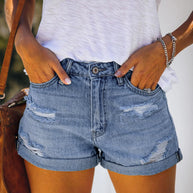 Damen lässige und modische Denim-Shorts im Vintage-Stil WW