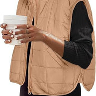 Damen Steppweste mit hohem Kragen und praktischen Seitentaschen WW