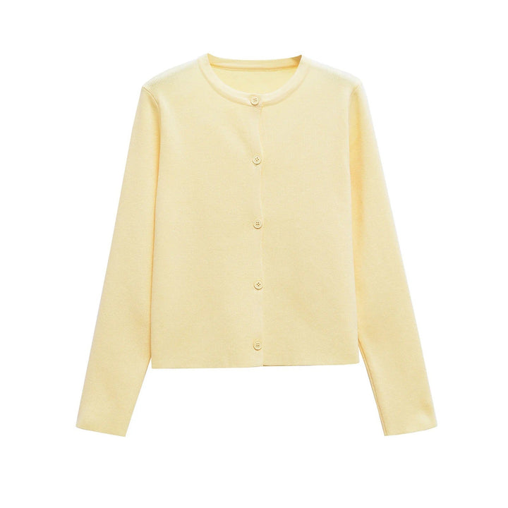 Damen Strickjacke mit knöpfbarem Design und elegantem Rundhalsausschnitt W&W Mode
