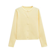 Damen Strickjacke mit knöpfbarem Design und elegantem Rundhalsausschnitt W&W