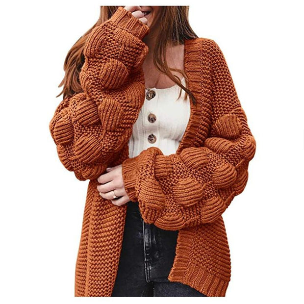 Damen Strickjacke mit strukturierten Ärmeln WW