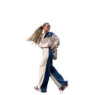 Damen sportliches Set mit modischem Farbblock-Design und lässiger Passform WW