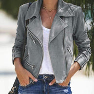 Damen Bikerjacke im modernen Wildleder-Look WW