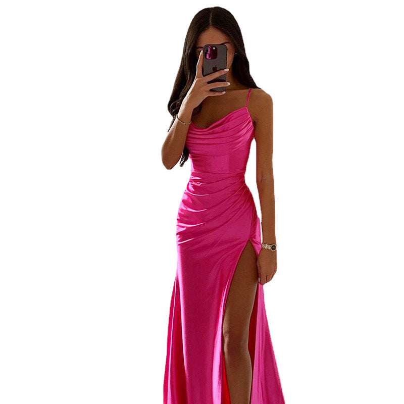 Damen elegantes Maxikleid mit asymmetrischem Schnitt und raffinierten Raffungselementen W&W Mode