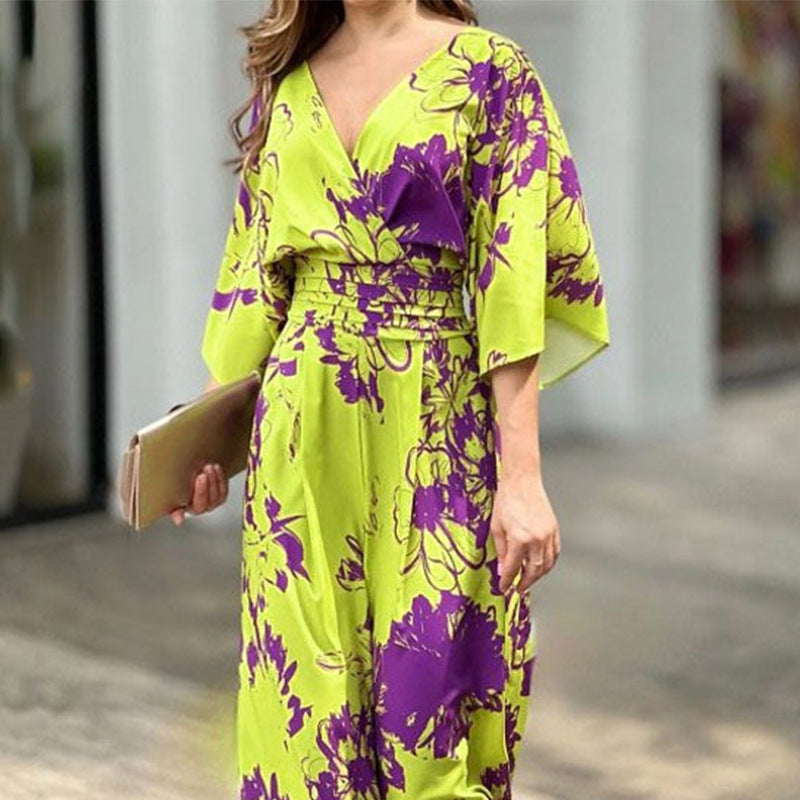 Damen Eleganter Jumpsuit mit floralem Muster W&W Mode