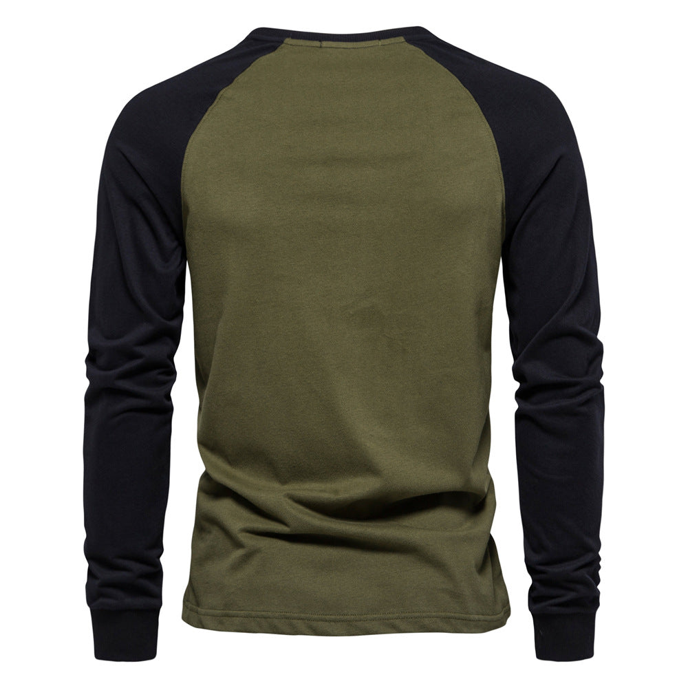 Herren Langarmshirt mit modernem Kontrastdesign und bequemer Passform WW